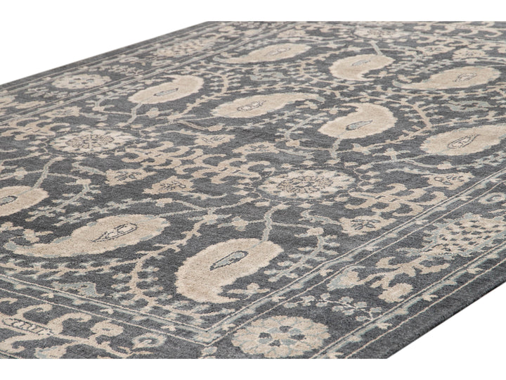 Modern Oushak Wool Rug 9 X 13