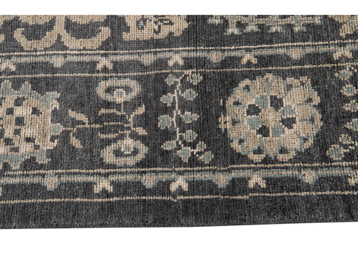 Modern Oushak Wool Rug 9 X 13