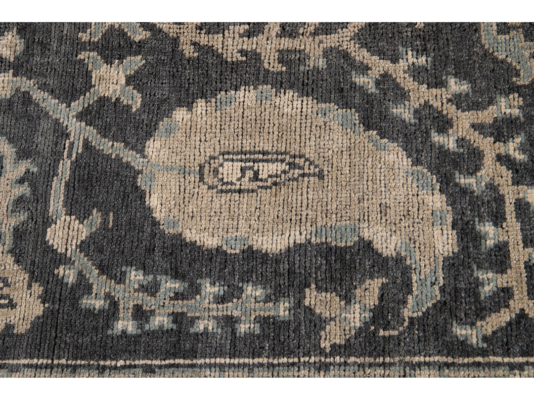 Modern Oushak Wool Rug 9 X 13