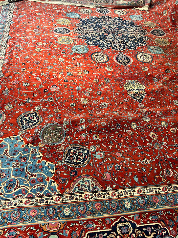 Vintage Persian Kazvin Carpet