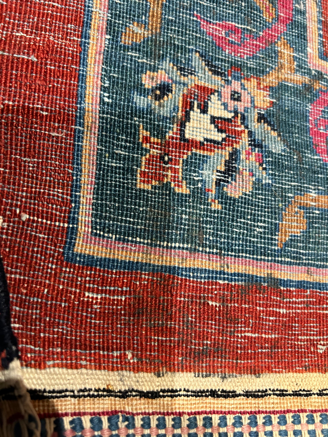 Vintage Persian Kazvin Carpet