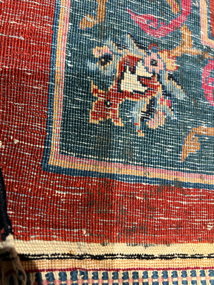 Vintage Persian Kazvin Carpet