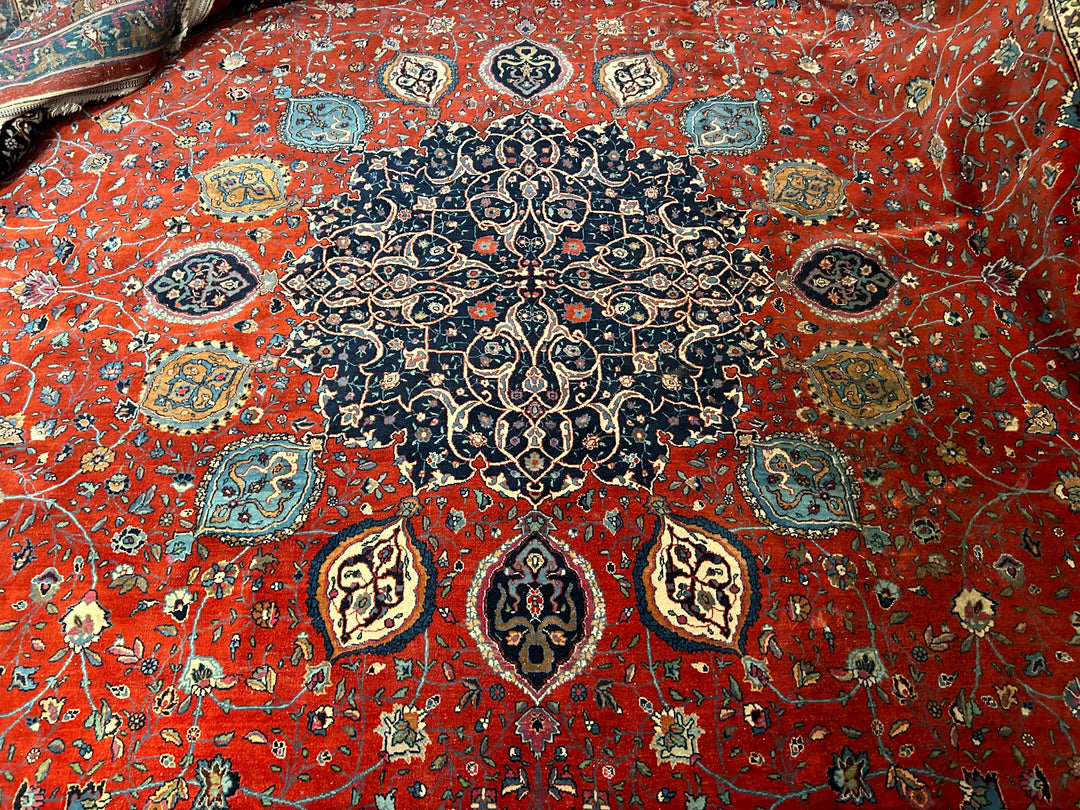 Vintage Persian Kazvin Carpet