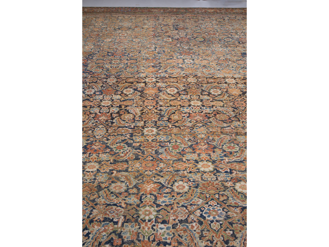 Antique Persian Mahal Wool Rug 13 X 14