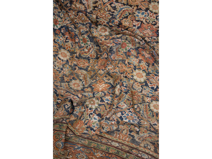 Antique Persian Mahal Wool Rug 13 X 14