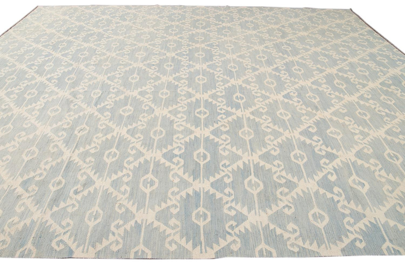 Modern Flatweave Kilim Wool Rug 13 X 15