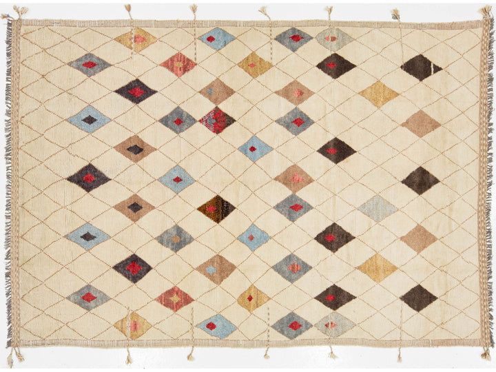 Modern Moroccan Wool Rug 9 X 13