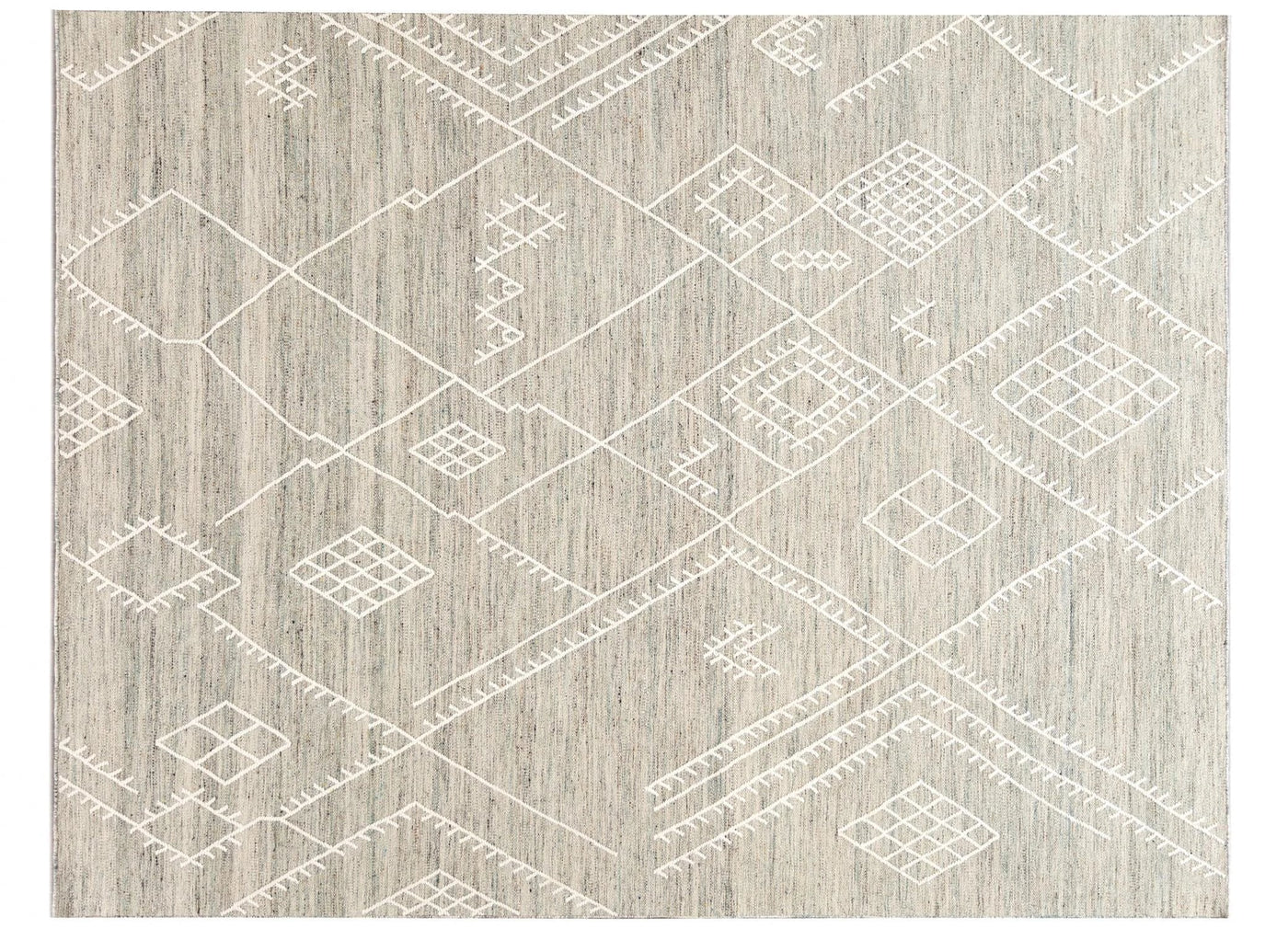 Modern Indian Flatweave Wool Rug 9 X 12