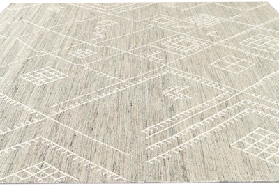 Modern Indian Flatweave Wool Rug 9 X 12