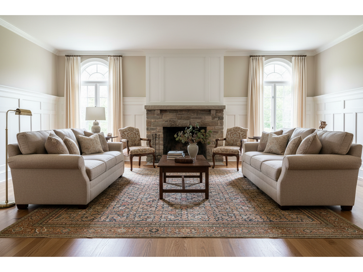 Antique Persian Mahal Wool Rug 13 X 14