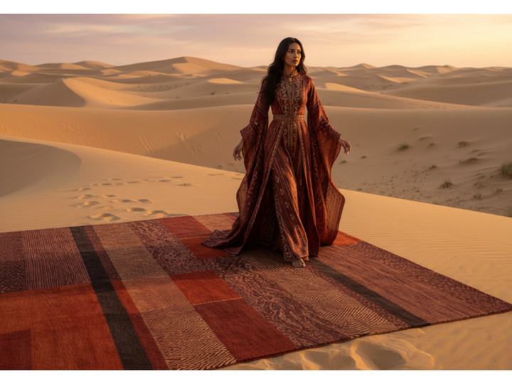 Modern Tibetan Wool and Silk Square Rug 12 X 12