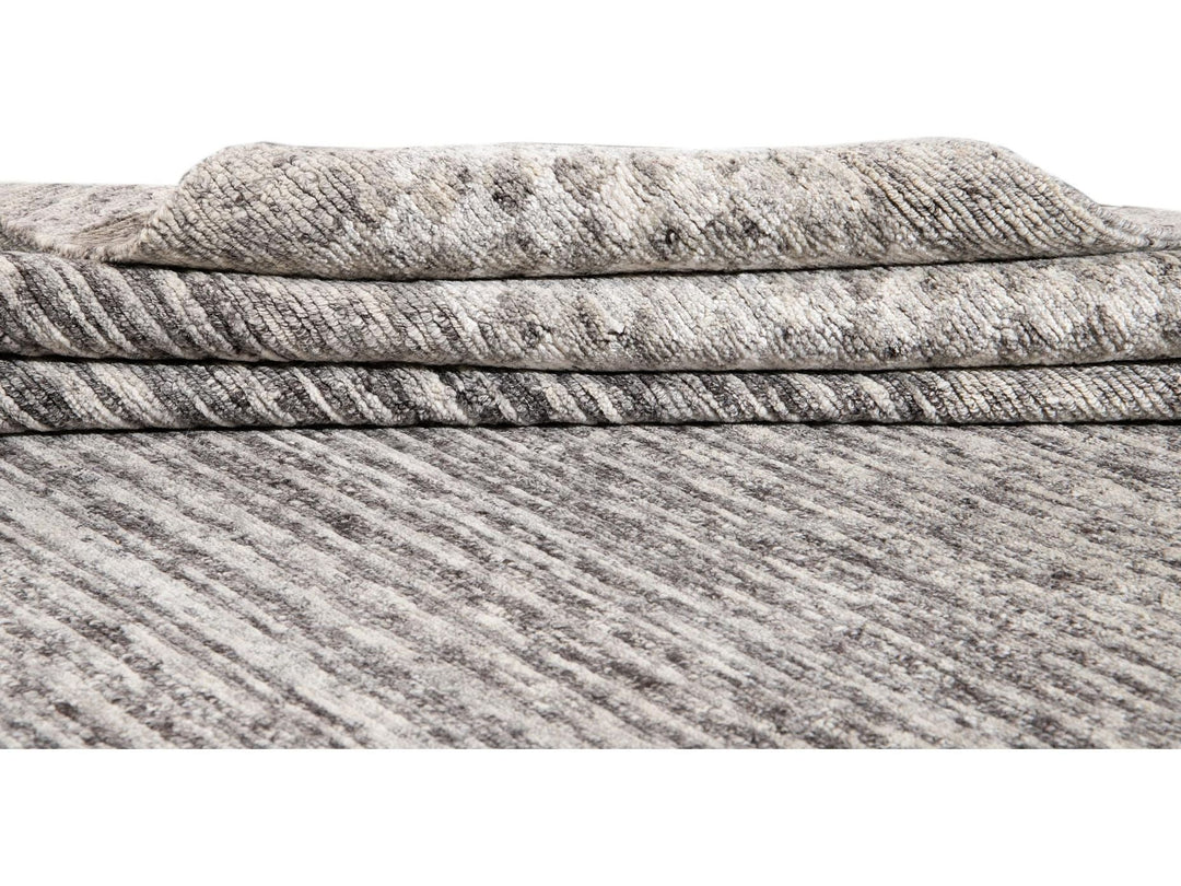 Contemporary Textured Loop Wool Rug 12 X 15