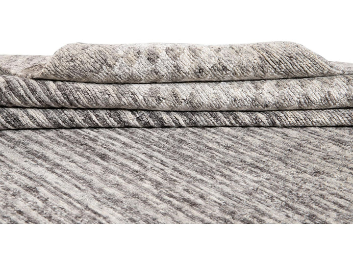 Contemporary Textured Loop Wool Rug 12 X 15