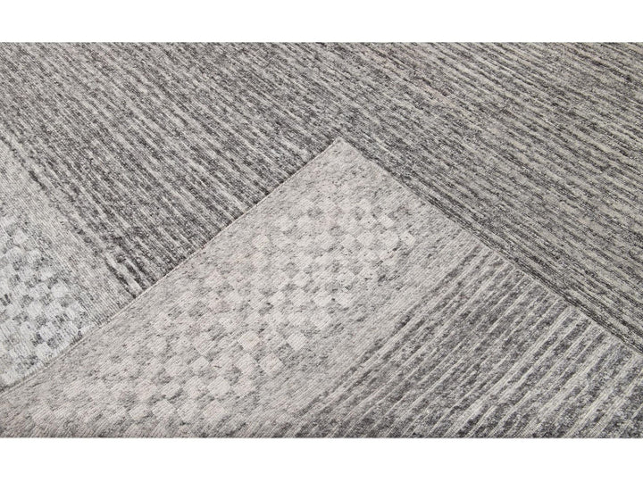 Contemporary Textured Loop Wool Rug 12 X 15