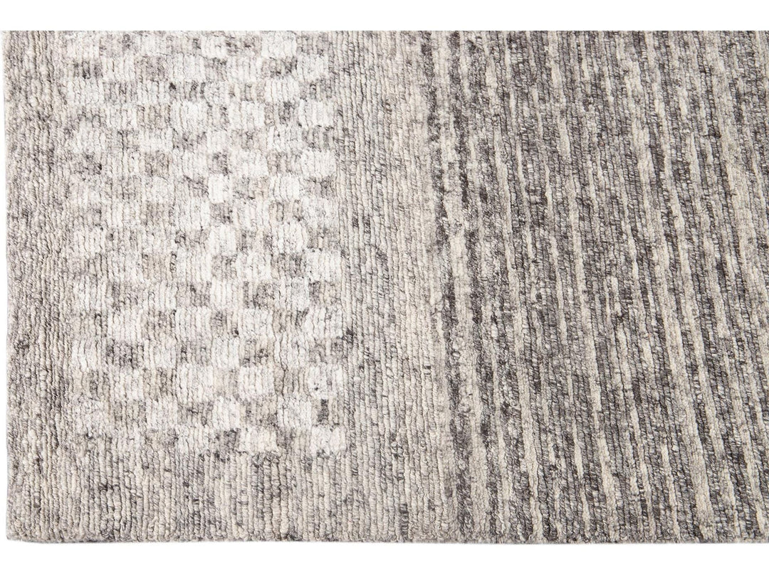 Contemporary Textured Loop Wool Rug 12 X 15
