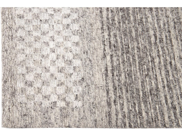 Contemporary Textured Loop Wool Rug 12 X 15