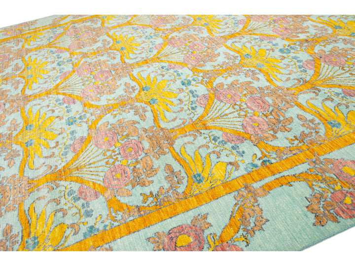 Modern Oushak Wool Rug 12 X 15