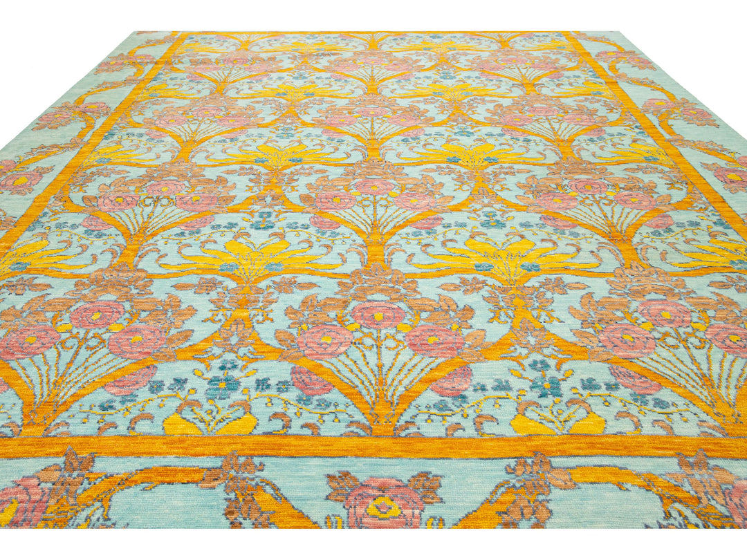 Modern Oushak Wool Rug 12 X 15