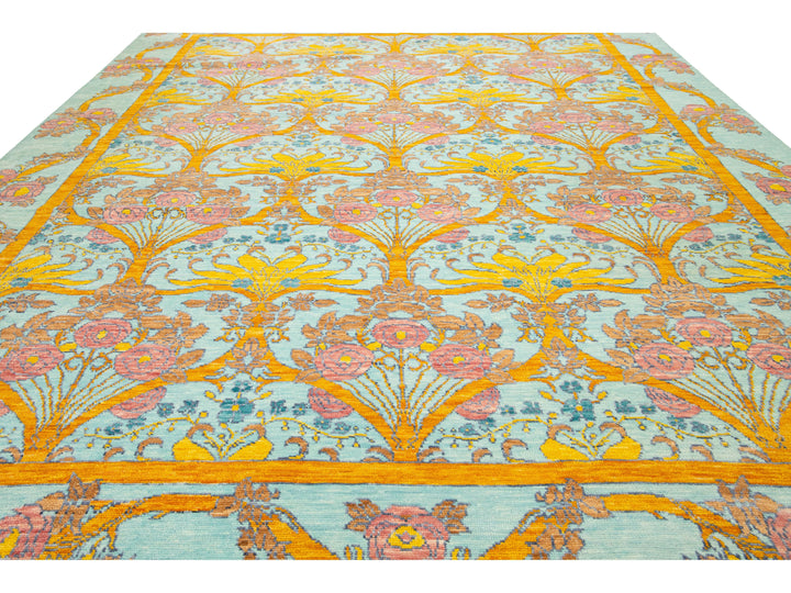 Modern Oushak Wool Rug 12 X 15