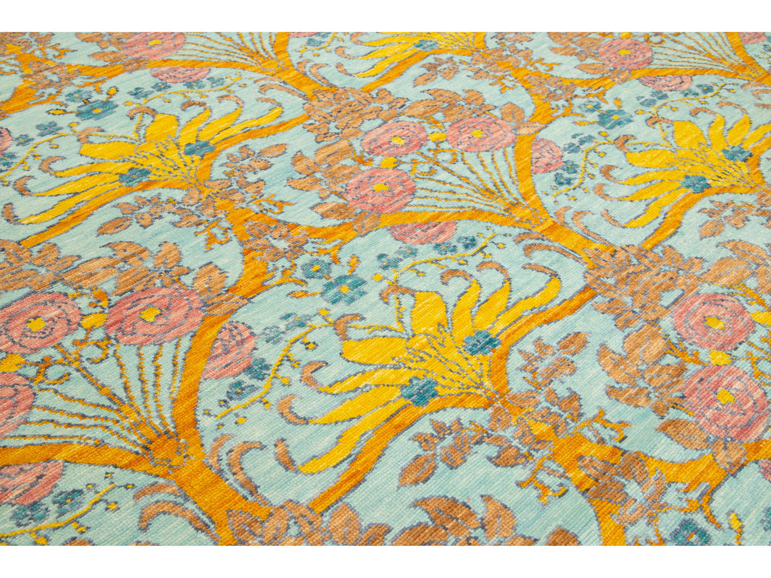 Modern Oushak Wool Rug 12 X 15