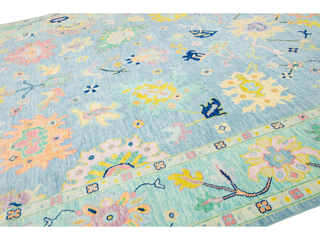 Modern Oushak Wool Rug 12 X 15
