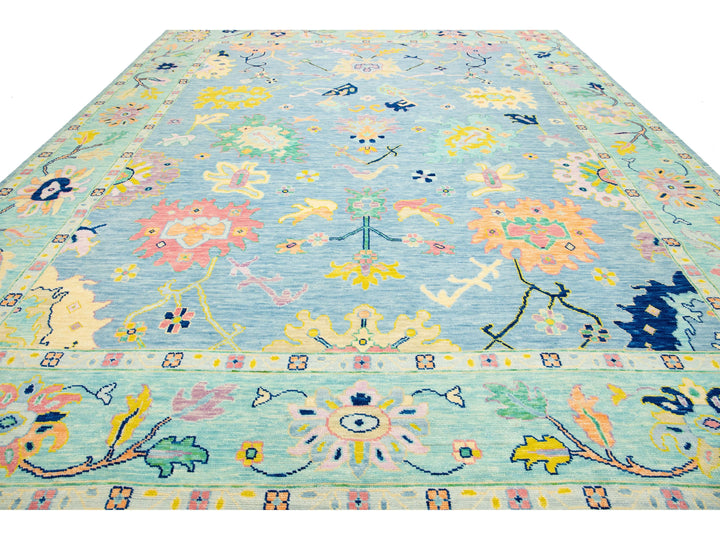 Modern Oushak Wool Rug 12 X 15