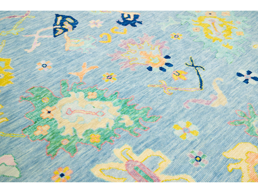 Modern Oushak Wool Rug 12 X 15
