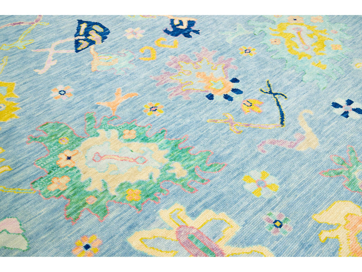 Modern Oushak Wool Rug 12 X 15