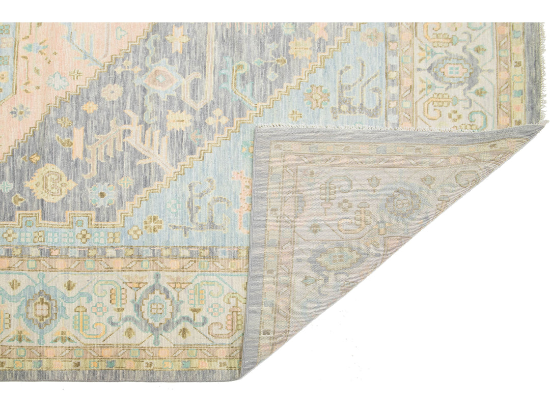 Modern Oushak Wool Rug 12 X 15