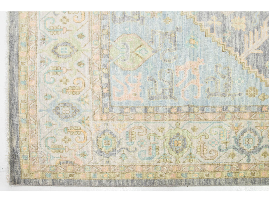 Modern Oushak Wool Rug 12 X 15
