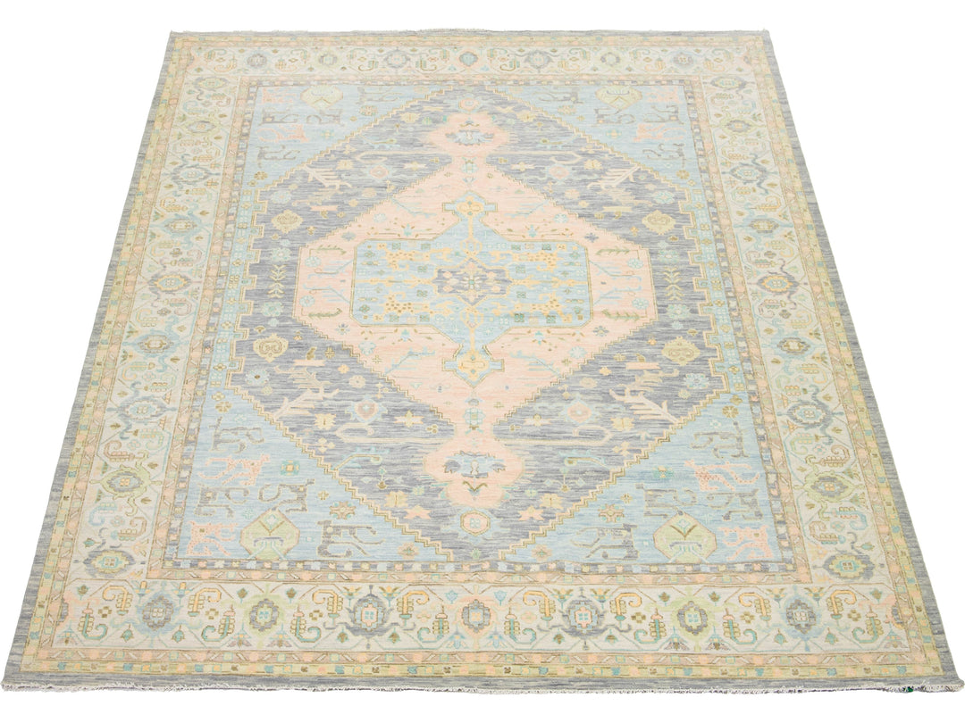 Modern Oushak Wool Rug 12 X 15