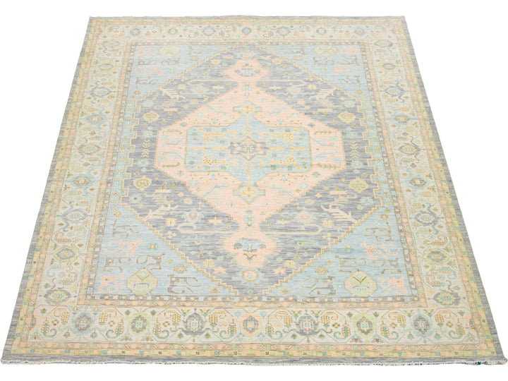 Modern Oushak Wool Rug 12 X 15