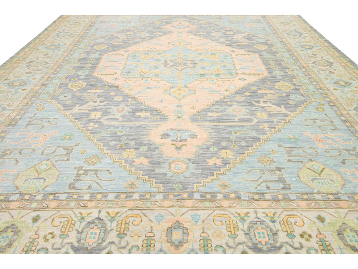 Modern Oushak Wool Rug 12 X 15