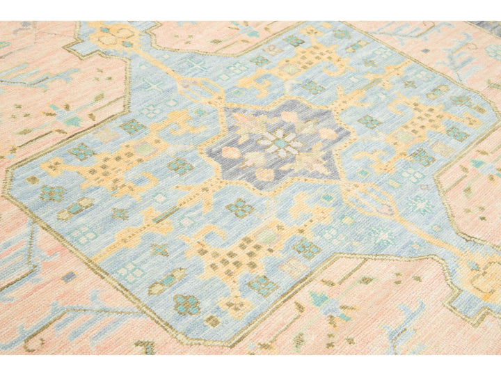Modern Oushak Wool Rug 12 X 15