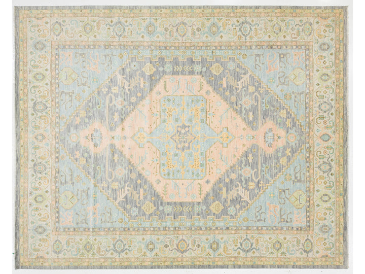 Modern Oushak Wool Rug 12 X 15