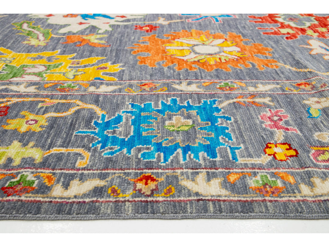 Modern Oushak Wool Rug 12 X 19