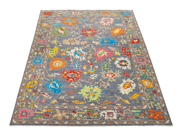 Modern Oushak Wool Rug 12 X 19