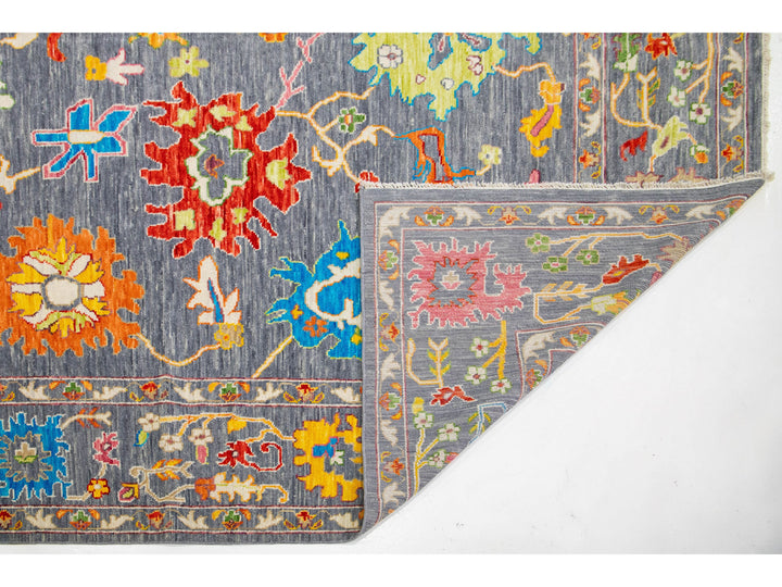 Modern Oushak Wool Rug 12 X 19