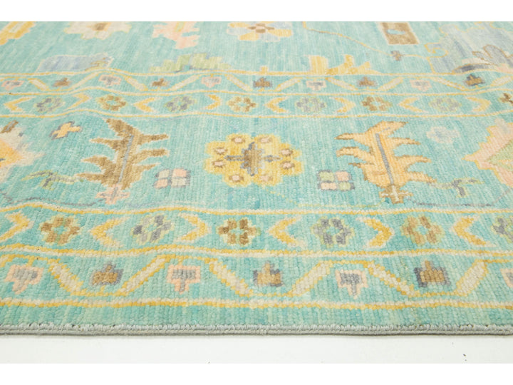 Modern Oushak Wool Rug 12 X 15