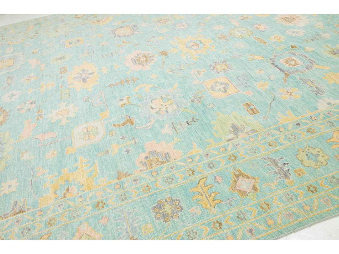 Modern Oushak Wool Rug 12 X 15