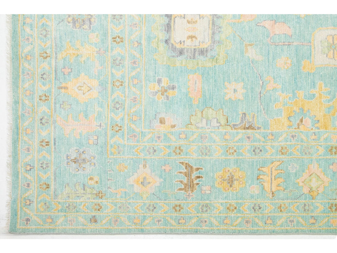 Modern Oushak Wool Rug 12 X 15