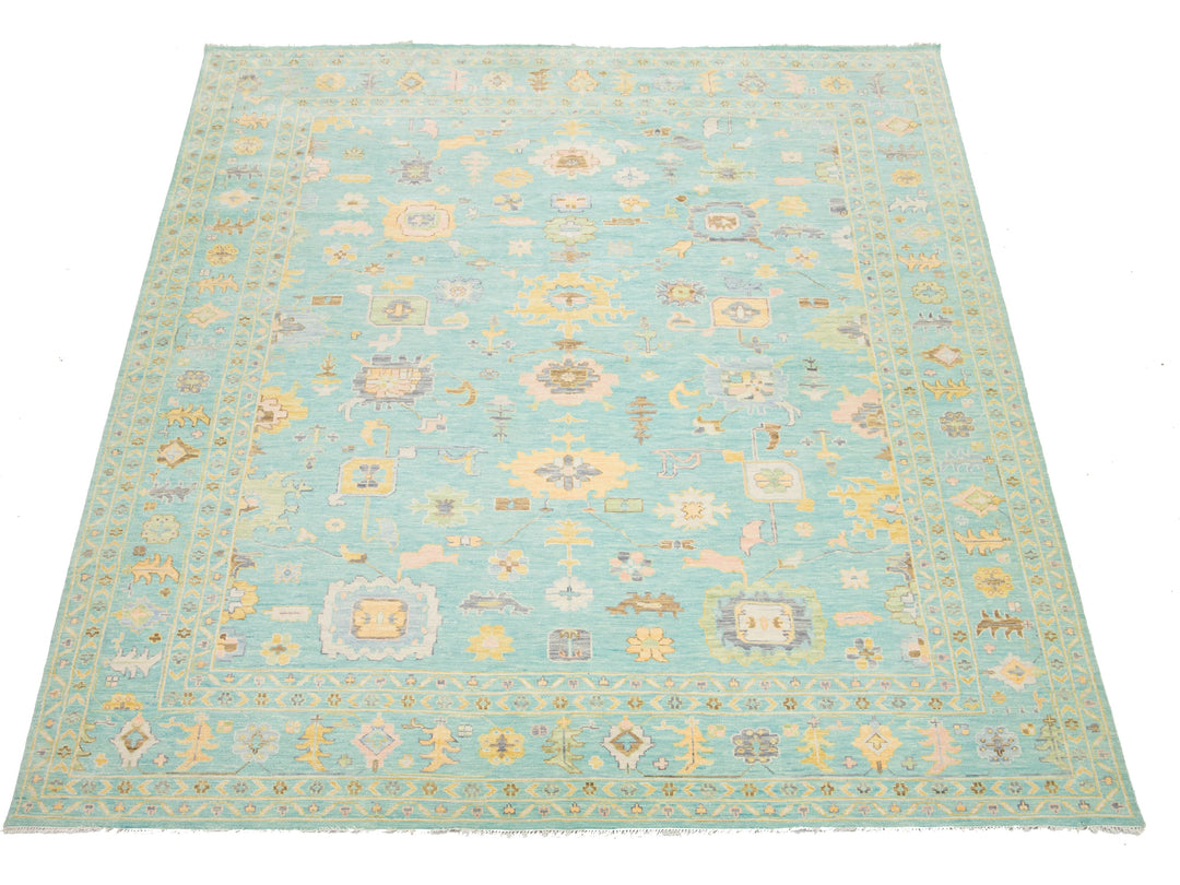 Modern Oushak Wool Rug 12 X 15