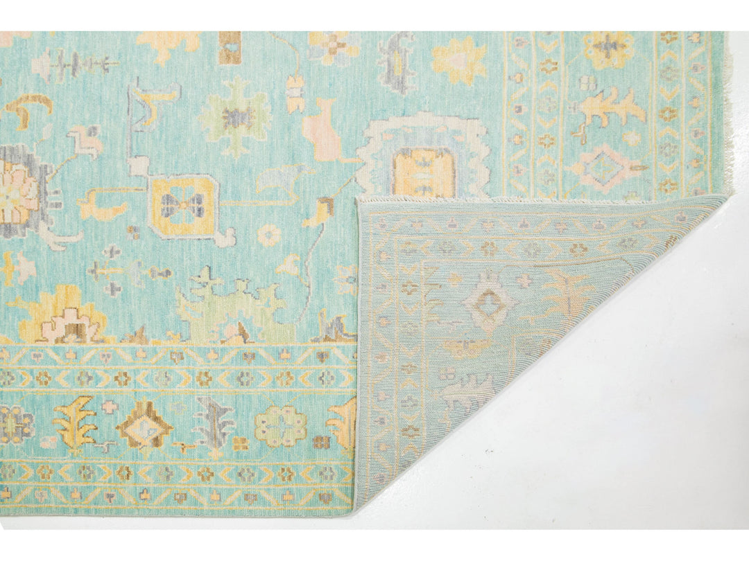 Modern Oushak Wool Rug 12 X 15