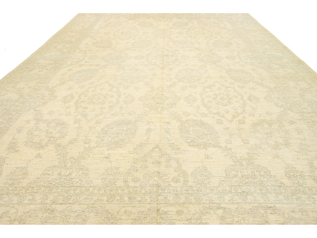 Modern Peshawar Wool Rug 12 X 18