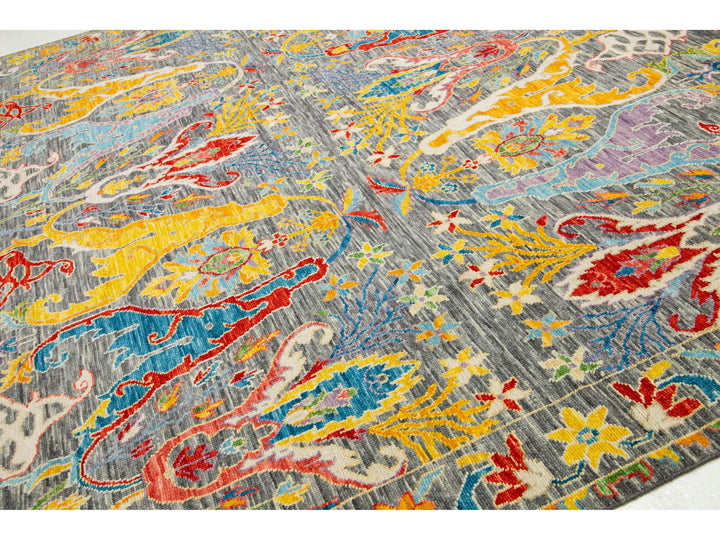 Modern Oushak Wool Rug 12 X 12