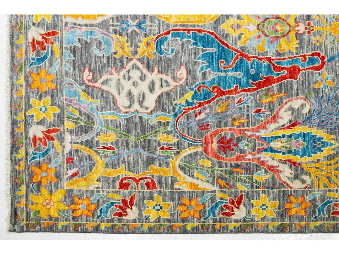 Modern Oushak Wool Rug 12 X 12