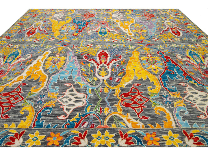 Modern Oushak Wool Rug 12 X 12