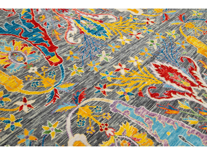 Modern Oushak Wool Rug 12 X 12