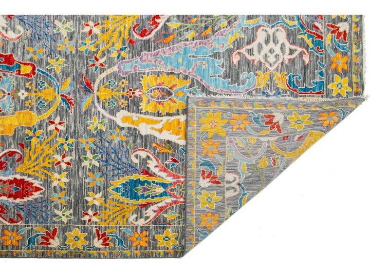 Modern Oushak Wool Rug 12 X 12