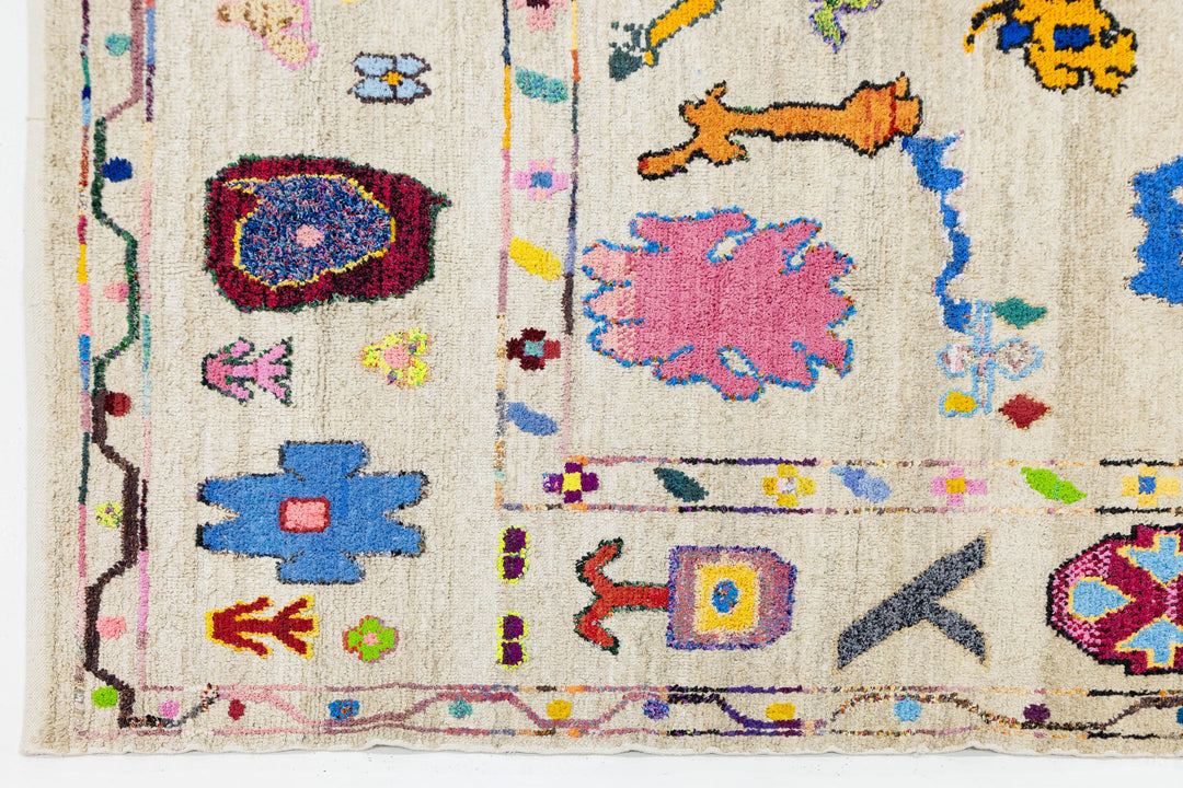 Modern Turkish Oushak Wool Rug 10 X 14